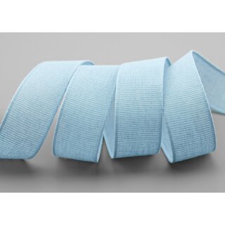 3 m x 25 mm Baumwollband Uni HELLBLAU Dekoband aus 100% Baumwolle umweltfreundlich biologisch abbaubar natrlich