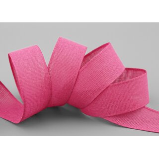 3 m x 25 mm Baumwollband Uni PINK Himbeere Dekoband aus 100% Baumwolle umweltfreundlich biologisch abbaubar natrlich