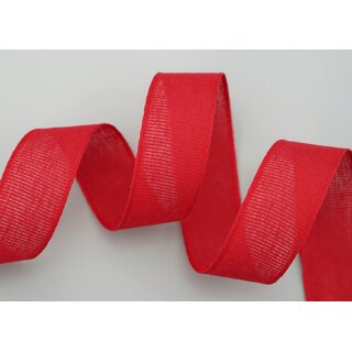 3 m x 25 mm Baumwollband Uni ROT Dekoband aus 100% Baumwolle umweltfreundlich biologisch abbaubar natrlich