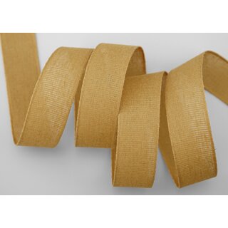3 m x 25 mm Baumwollband Uni SENF Hellbraun Dekoband aus 100% Baumwolle umweltfreundlich biologisch abbaubar natrlich
