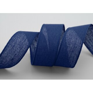 20 m x 25 mm Baumwollband Uni DUNKELBLAU Blau Dekoband aus 100% Baumwolle umweltfreundlich biologisch abbaubar natrlich