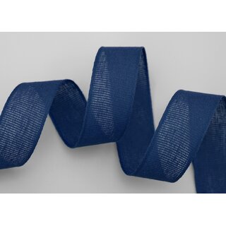 20 m x 25 mm Baumwollband Uni DUNKELBLAU Blau Dekoband aus 100% Baumwolle umweltfreundlich biologisch abbaubar natrlich