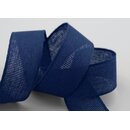 20 m x 25 mm Baumwollband Uni DUNKELBLAU Blau Dekoband...