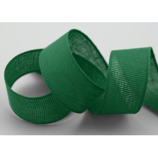 20 m x 25 mm Baumwollband Uni DUNKELGRN Grn Dekoband aus 100% Baumwolle umweltfreundlich biologisch abbaubar natrlich