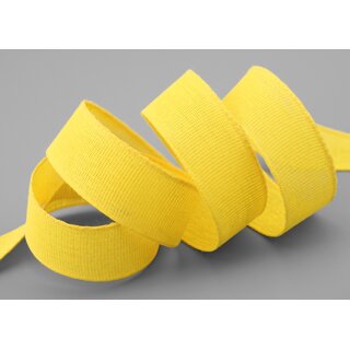 20 m x 25 mm Baumwollband Uni GELB Dekoband aus 100% Baumwolle umweltfreundlich biologisch abbaubar natrlich
