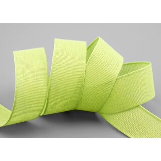 20 m x 25 mm Baumwollband Uni GRN Apfelgrn Hellgrn Dekoband aus 100% Baumwolle umweltfreundlich biologisch abbaubar natrlich