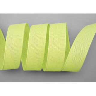 20 m x 25 mm Baumwollband Uni GRN Apfelgrn Hellgrn Dekoband aus 100% Baumwolle umweltfreundlich biologisch abbaubar natrlich