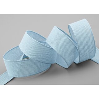 20 m x 25 mm Baumwollband Uni HELLBLAU Dekoband aus 100% Baumwolle umweltfreundlich biologisch abbaubar natrlich