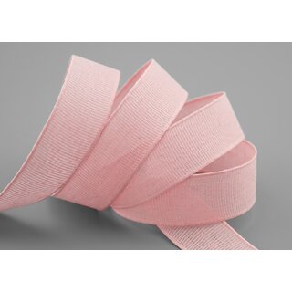 20 m x 25 mm Baumwollband Uni HELLROSA Rosa Dekoband aus 100% Baumwolle umweltfreundlich biologisch abbaubar natrlich