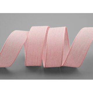 20 m x 25 mm Baumwollband Uni HELLROSA Rosa Dekoband aus 100% Baumwolle umweltfreundlich biologisch abbaubar natrlich