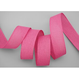 20 m x 25 mm Baumwollband Uni PINK Himbeere Dekoband aus 100% Baumwolle umweltfreundlich biologisch abbaubar natrlich