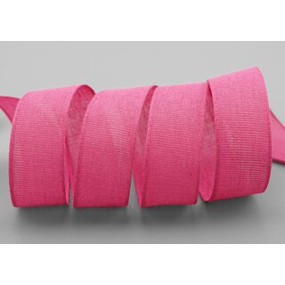 20 m x 25 mm Baumwollband Uni PINK Himbeere Dekoband aus 100% Baumwolle umweltfreundlich biologisch abbaubar natrlich