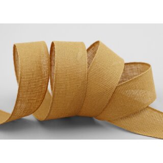 20 m x 25 mm Baumwollband Uni SENF Hellbraun Dekoband aus 100% Baumwolle umweltfreundlich biologisch abbaubar natrlich