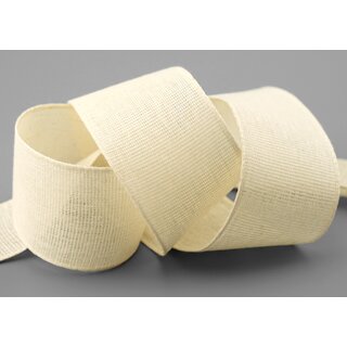 3 m x 40 mm Baumwollband Uni CREME Ivory Dekoband aus 100% Baumwolle umweltfreundlich biologisch abbaubar natrlich