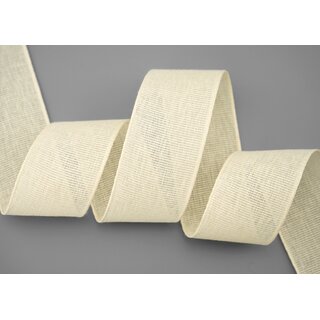 3 m x 40 mm Baumwollband Uni CREME Ivory Dekoband aus 100% Baumwolle umweltfreundlich biologisch abbaubar natrlich