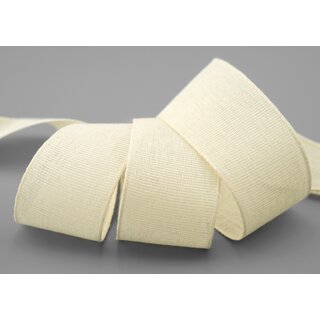 3 m x 40 mm Baumwollband Uni CREME Ivory Dekoband aus 100% Baumwolle umweltfreundlich biologisch abbaubar natrlich