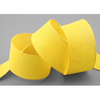 3 m x 40 mm Baumwollband Uni GELB Dekoband aus 100% Baumwolle umweltfreundlich biologisch abbaubar natrlich