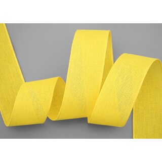 3 m x 40 mm Baumwollband Uni GELB Dekoband aus 100% Baumwolle umweltfreundlich biologisch abbaubar natrlich