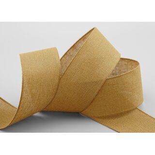 3 m x 40 mm Baumwollband Uni SENF Hellbraun Dekoband aus 100% Baumwolle umweltfreundlich biologisch abbaubar natrlich