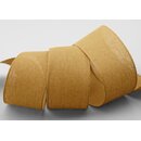 3 m x 40 mm Baumwollband Uni SENF Hellbraun Dekoband aus...