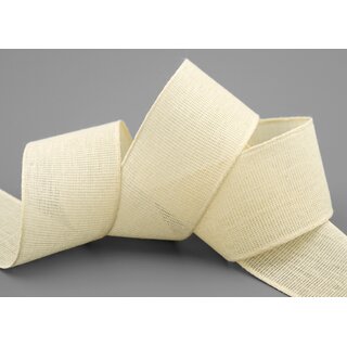 20 m x 40 mm Baumwollband Uni CREME Ivory Dekoband aus 100% Baumwolle umweltfreundlich biologisch abbaubar natrlich