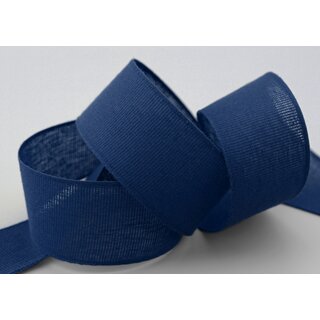 20 m x 40 mm Baumwollband Uni DUNKELBLAU Blau Dekoband aus 100% Baumwolle umweltfreundlich biologisch abbaubar natrlich