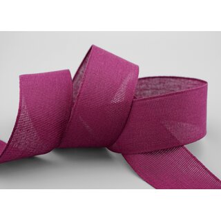 20 m x 40 mm Baumwollband Uni FUCHSIA Beere Dekoband aus 100% Baumwolle umweltfreundlich biologisch abbaubar natrlich