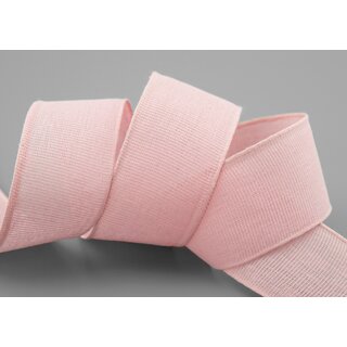 20 m x 40 mm Baumwollband Uni HELLROSA Rosa Dekoband aus 100% Baumwolle umweltfreundlich biologisch abbaubar natrlich