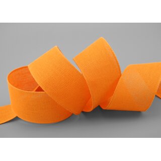 20 m x 40 mm Baumwollband Uni ORANGE Dekoband aus 100% Baumwolle umweltfreundlich biologisch abbaubar natrlich