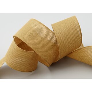 20 m x 40 mm Baumwollband Uni SENF Hellbraun Dekoband aus 100% Baumwolle umweltfreundlich biologisch abbaubar natrlich