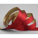 3 m x 15 mm Satinband Zweiseitig BORDEAUX Gold glnzende...