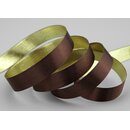 3 m x 15 mm Satinband Zweiseitig DUNKELBRAUN Gold...