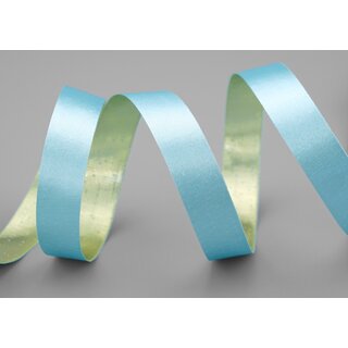 3 m x 15 mm Satinband Zweiseitig HELLBLAU Gold glnzende Innenseite Schleifenband aus Satin ohne Draht Geschenkband Dekoband 