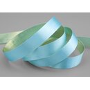 3 m x 15 mm Satinband Zweiseitig HELLBLAU Gold glnzende...