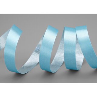 3 m x 15 mm Satinband Zweiseitig HELLBLAU Silber glnzende Innenseite Schleifenband aus Satin ohne Draht Geschenkband Dekoband 