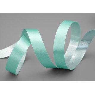 3 m x 15 mm Satinband Zweiseitig MINT Silber glnzende Innenseite Schleifenband aus Satin ohne Draht Geschenkband Dekoband 