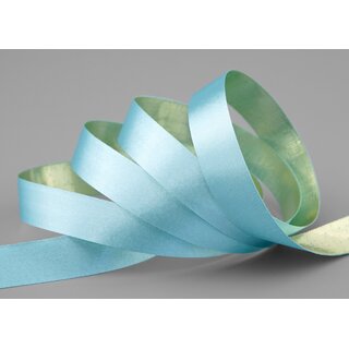 20 m x 15 mm Satinband Zweiseitig HELLBLAU Gold glnzende Innenseite Schleifenband aus Satin ohne Draht Geschenkband Dekoband 
