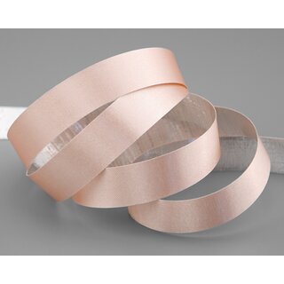 20 m x 15 mm Satinband Zweiseitig HELLROSA Apricot Silber glnzende Innenseite Schleifenband aus Satin ohne Draht Geschenkband Dekoband 