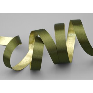 20 m x 15 mm Satinband Zweiseitig OLIV Gold glnzende Innenseite Grn Schleifenband aus Satin ohne Draht Geschenkband Dekoband 