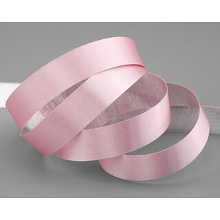 20 m x 15 mm Satinband Zweiseitig ROSA Silber glnzende Innenseite Schleifenband aus Satin ohne Draht Geschenkband Dekoband 