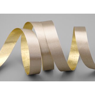 20 m x 15 mm Satinband Zweiseitig TAUPE Gold glnzende Innenseite Schleifenband aus Satin ohne Draht Geschenkband Dekoband