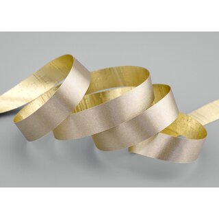 20 m x 15 mm Satinband Zweiseitig TAUPE Gold glnzende Innenseite Schleifenband aus Satin ohne Draht Geschenkband Dekoband