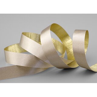 20 m x 15 mm Satinband Zweiseitig TAUPE Gold glnzende Innenseite Schleifenband aus Satin ohne Draht Geschenkband Dekoband