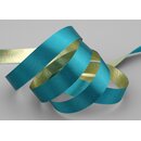 20 m x 15 mm Satinband Zweiseitig TRKIS Gold glnzende...
