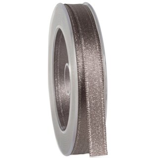 3 m x 10 mm Satinband Schimmer mit Lurex Taupe Silber doppelseitiges aus Satin ohne Draht weich und glnzend Geschenkband Dekoband Weihnachten