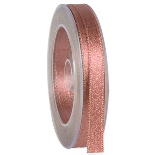 20 m x 10 mm Satinband Schimmer mit Lurex Altrosa Rosa Gold doppelseitiges aus Satin ohne Draht weich und glnzend Geschenkband Dekoband Weihnachten