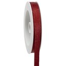 20 m x 10 mm Satinband Schimmer mit Lurex Bordeaux Gold...