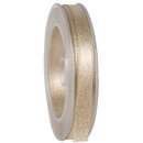 20 m x 10 mm Satinband Schimmer mit Lurex Creme Gold...