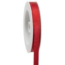 20 m x 10 mm Satinband Schimmer mit Lurex Rot Gold...