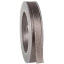 20 m x 10 mm Satinband Schimmer mit Lurex Taupe Silber...